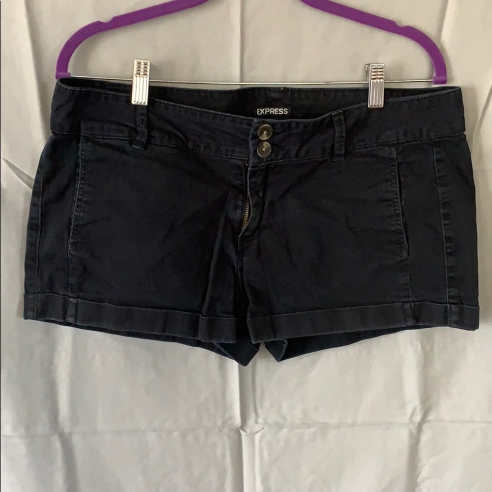Express black cuffed shorts, size 12.